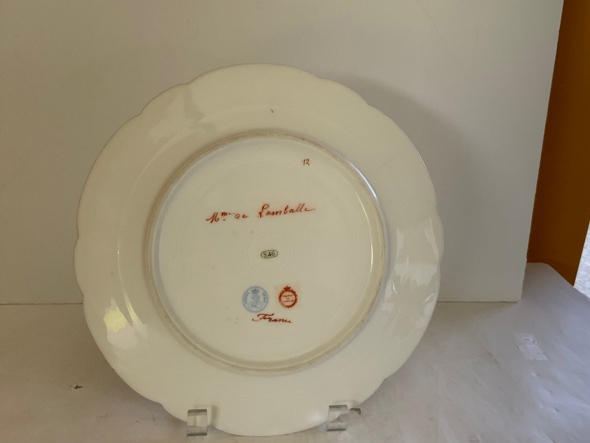 19thC Sèvres Marked Portrait Plate Madame de Lamballe Signed Debrie Made in France c.1890-1910