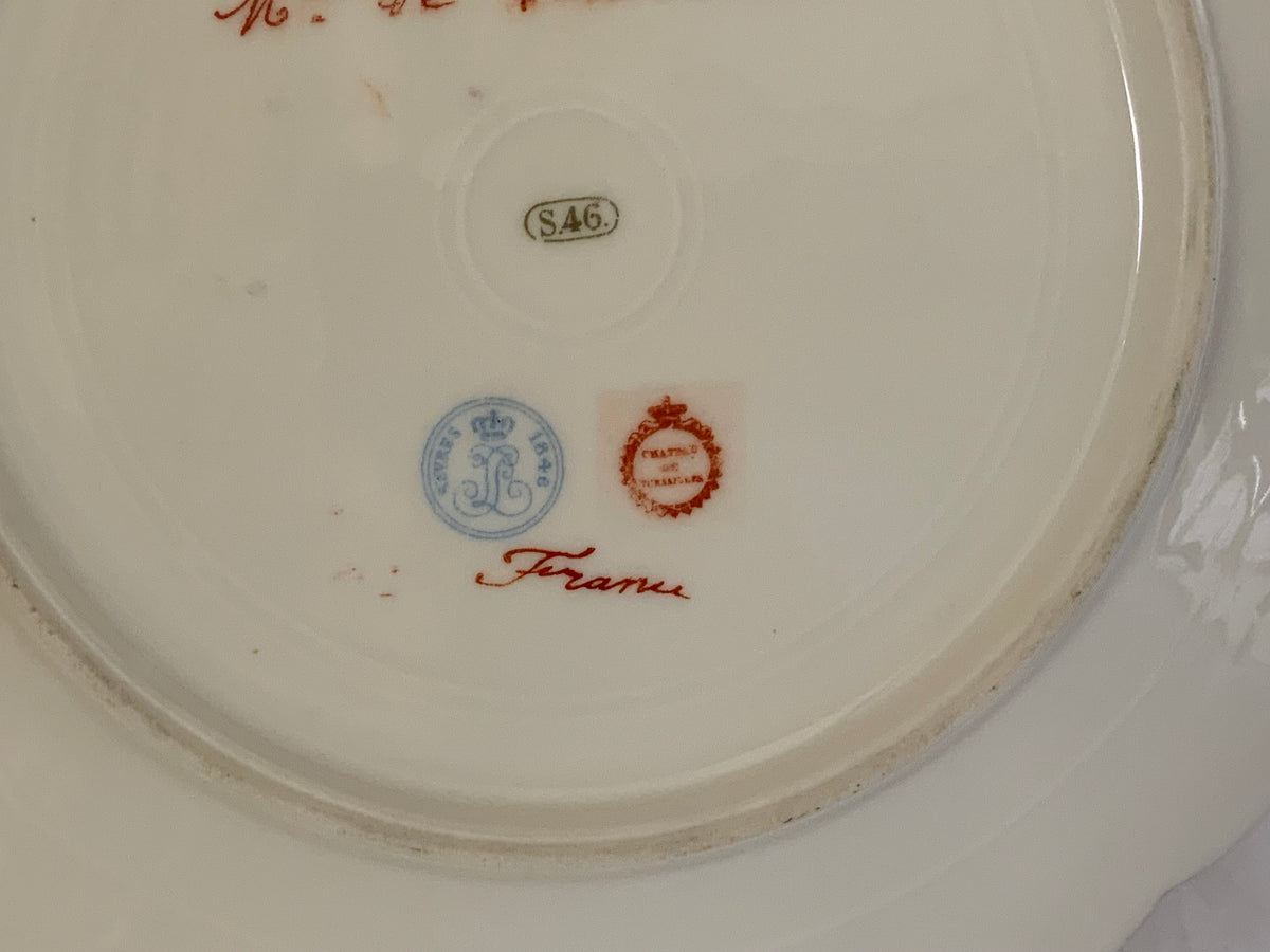 19thC Sèvres Marked Portrait Plate Madame de Lamballe Signed Debrie Made in France c.1890-1910