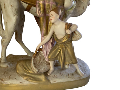 Antique Royal Dux Bohemia Porcelain Sculpture Bedouin Arab on Camel Made in Czechoslovakia 1920s
