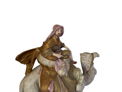 Antique Royal Dux Bohemia Porcelain Sculpture Bedouin Arab on Camel Made in Czechoslovakia 1920s