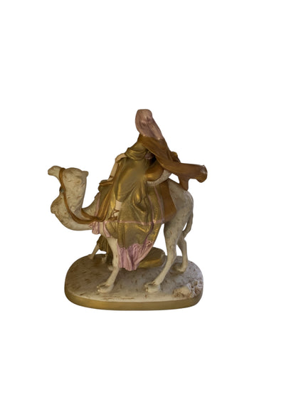 Antique Royal Dux Bohemia Porcelain Sculpture Bedouin Arab on Camel Made in Czechoslovakia 1920s