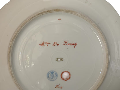 19thC Sèvres Marked Plate Madame du Barry Signed Debrie Green-Gold Ribbon Made in France c.1890-1910