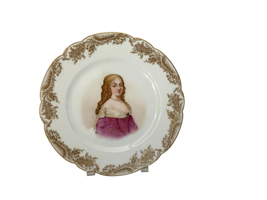 19thC Sèvres Marked Portrait Plate Madame De Montespan Signed Debrie Made in France c.1890-1910