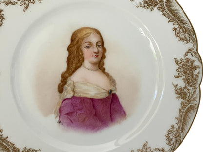 19thC Sèvres Marked Portrait Plate Madame De Montespan Signed Debrie Made in France c.1890-1910