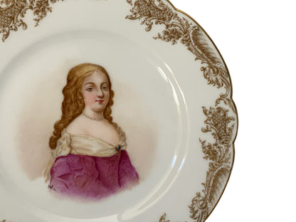 19thC Sèvres Marked Portrait Plate Madame De Montespan Signed Debrie Made in France c.1890-1910