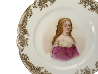 19thC Sèvres Marked Portrait Plate Madame De Montespan Signed Debrie Made in France c.1890-1910