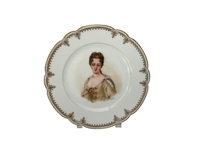 19thC Sèvres Marked Portrait Plate Duchess de Bourgogne Signed Debrie Made in France c.1890-1910