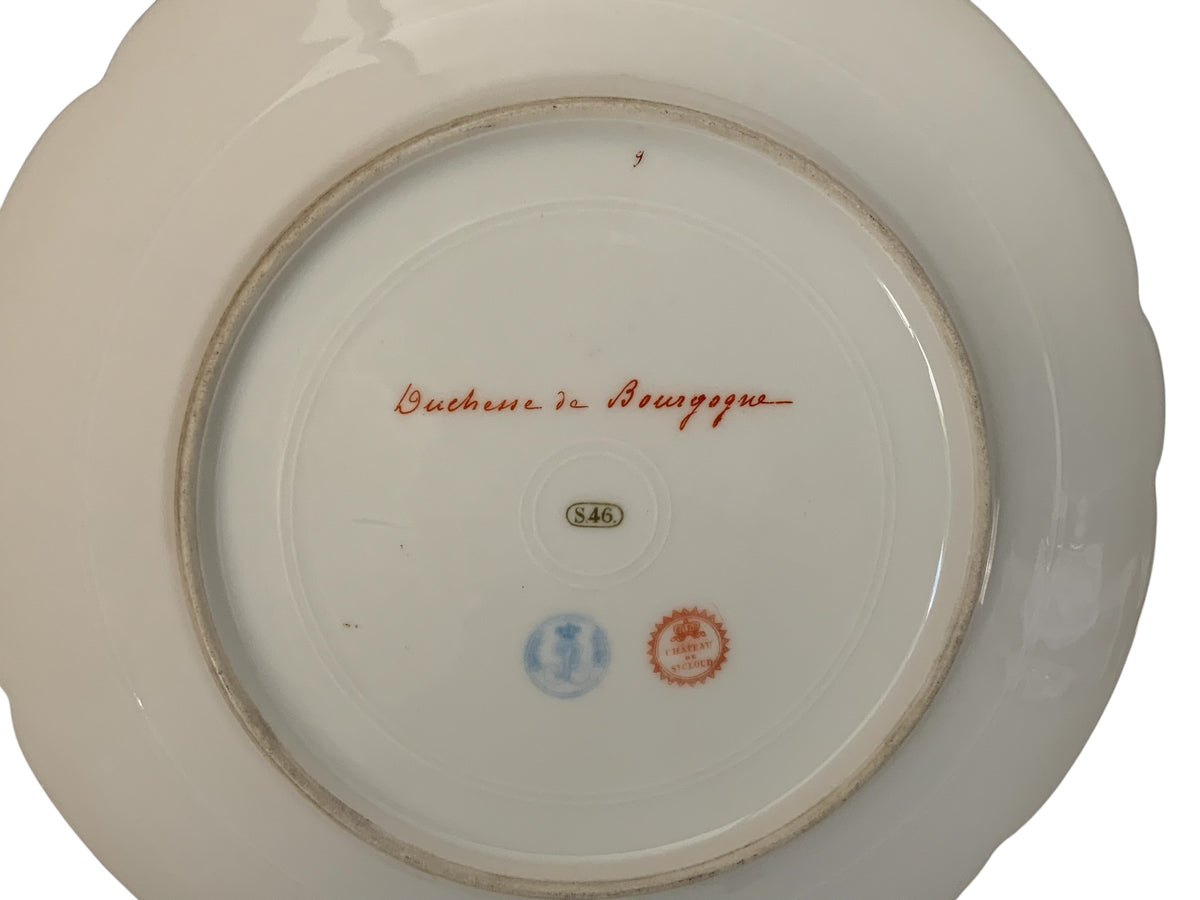 19thC Sèvres Marked Portrait Plate Duchess de Bourgogne Signed Debrie Made in France c.1890-1910