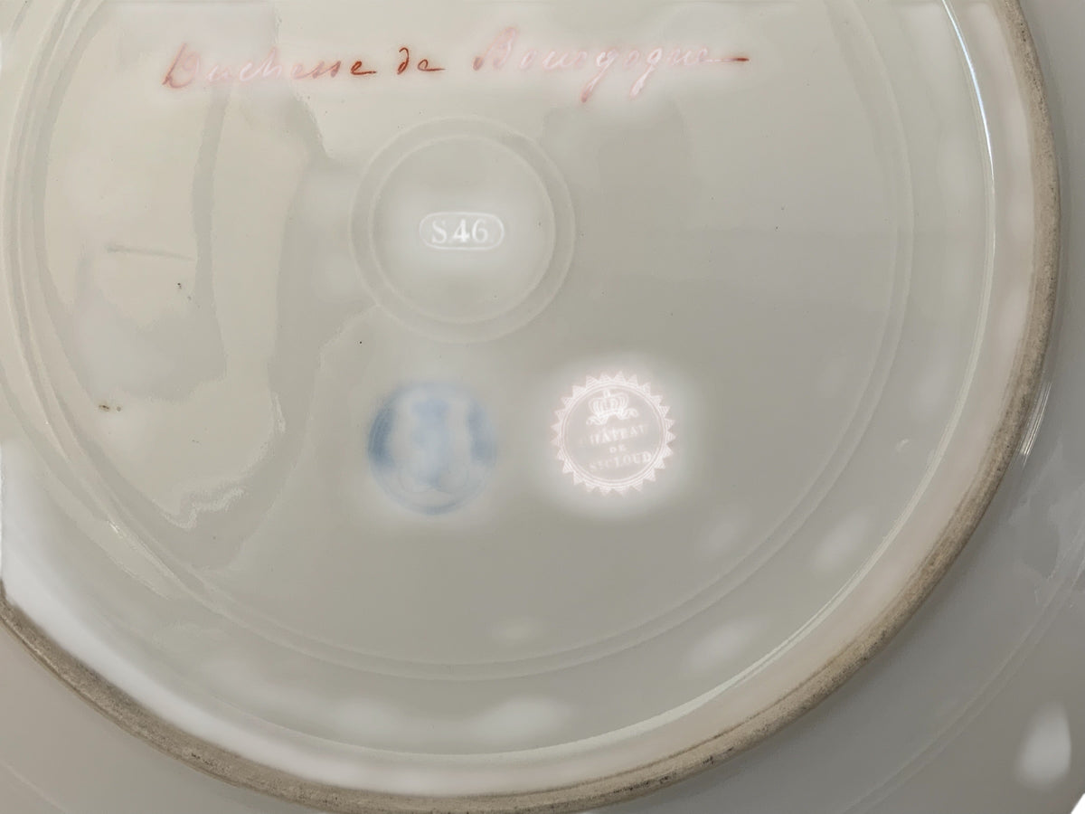 19thC Sèvres Marked Portrait Plate Duchess de Bourgogne Signed Debrie Made in France c.1890-1910