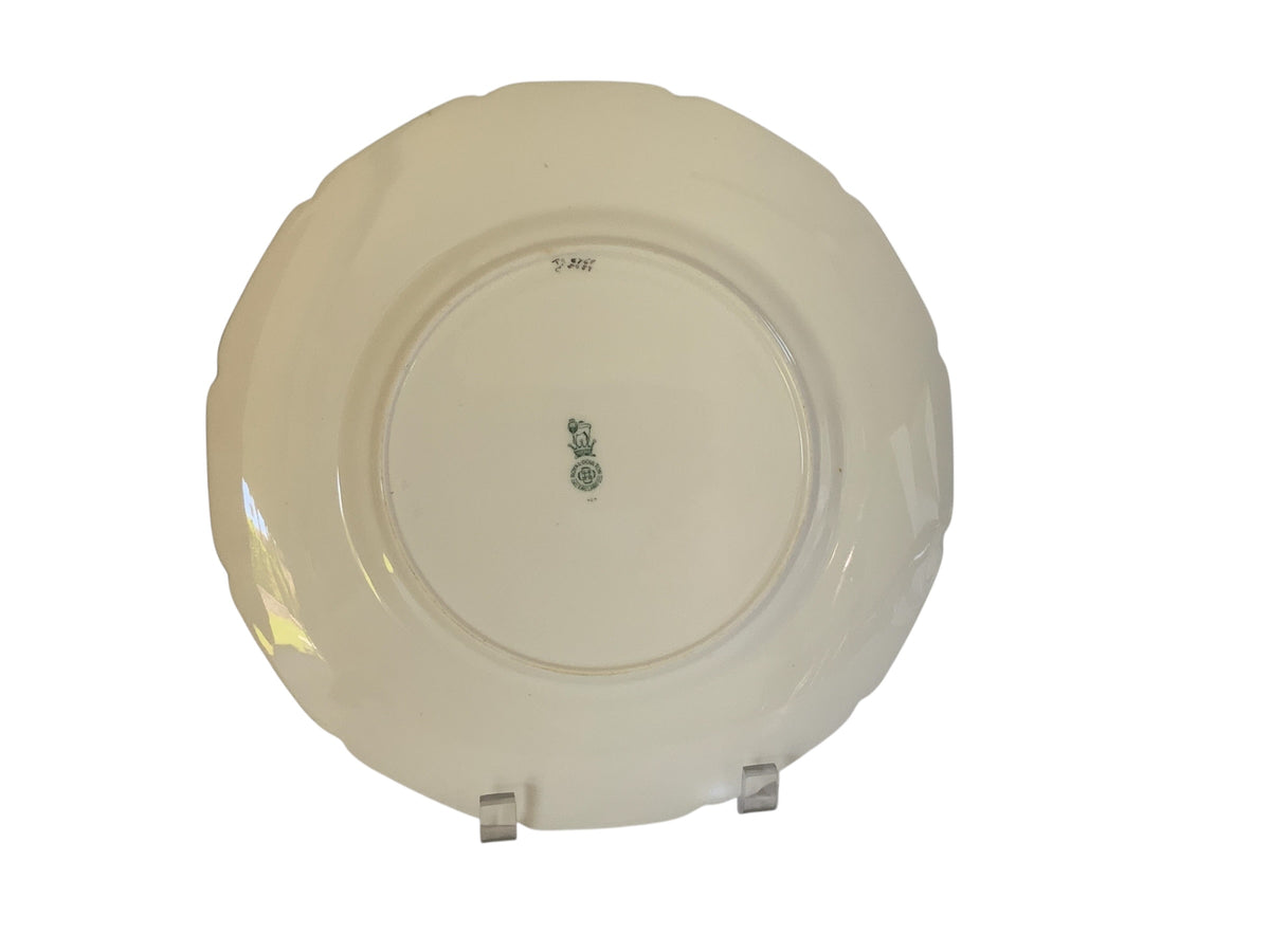 Antique Royal Doulton Robert Allen Dinner Plates Mint Green Gold Gilt 10” Set of 12 (Dated 1916/1925)