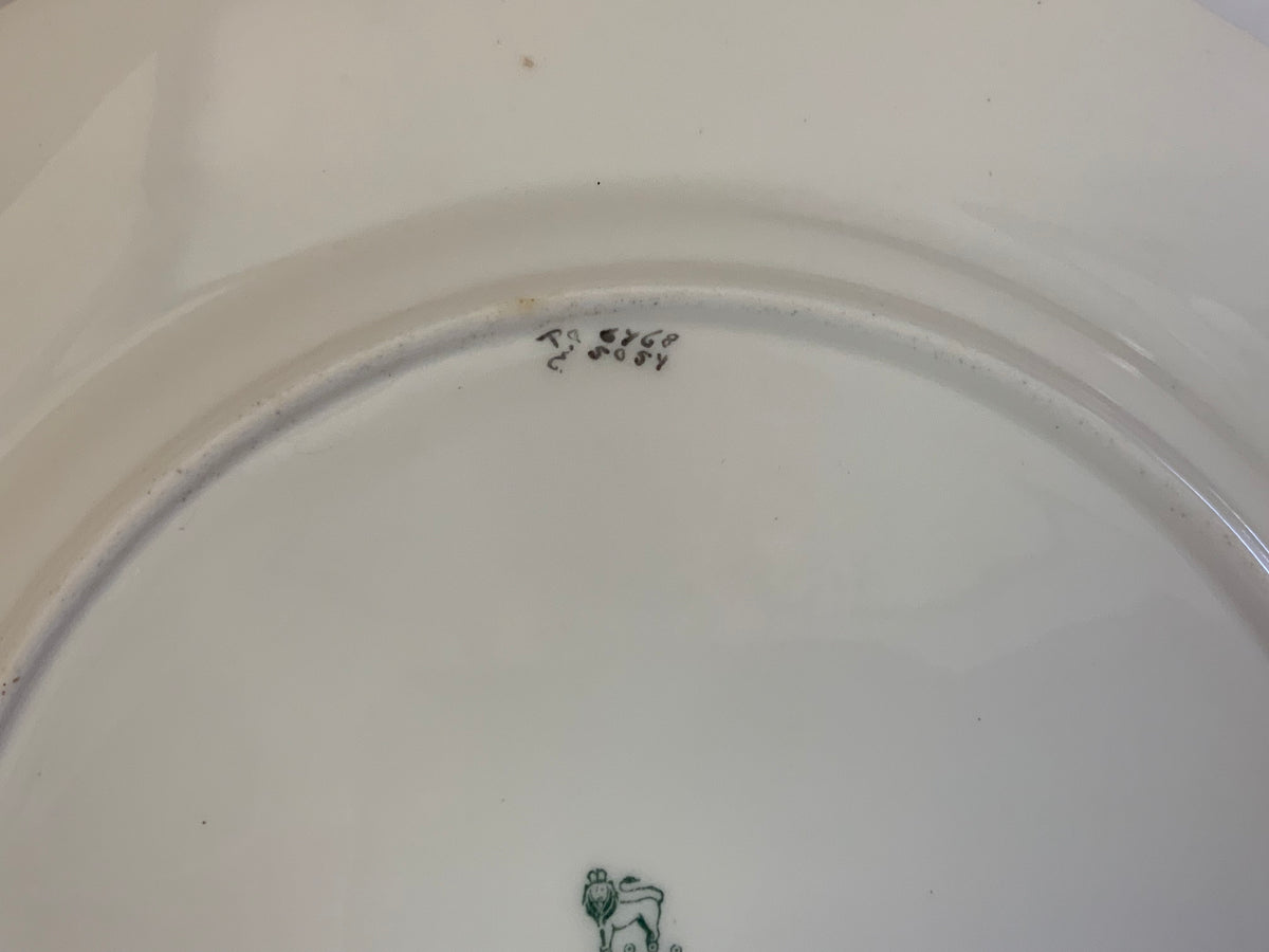 Antique Royal Doulton Robert Allen Dinner Plates Mint Green Gold Gilt 10” Set of 12 (Dated 1916/1925)