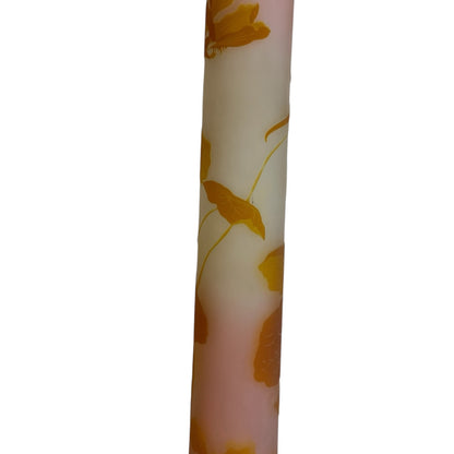 Monumental Émile Gallé (1846–1904) Art Nouveau Cameo Glass Nasturtium (Capucines) Banjo Vase c1900s
