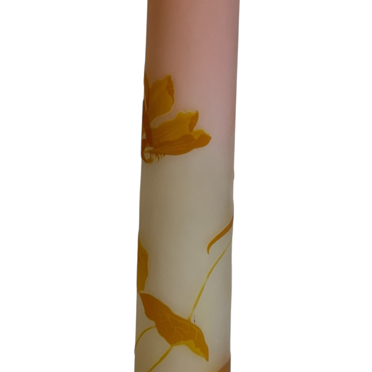Monumental Émile Gallé (1846–1904) Art Nouveau Cameo Glass Nasturtium (Capucines) Banjo Vase c1900s