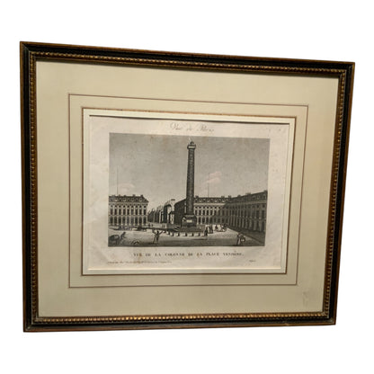 1834 Domenico Amici Engraving "Colonna Antonina" Rome Provenance Custom Framed by J. Pocker & Son, NYC