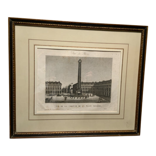 1834 Domenico Amici Engraving "Colonna Antonina" Rome Provenance Custom Framed by J. Pocker & Son, NYC