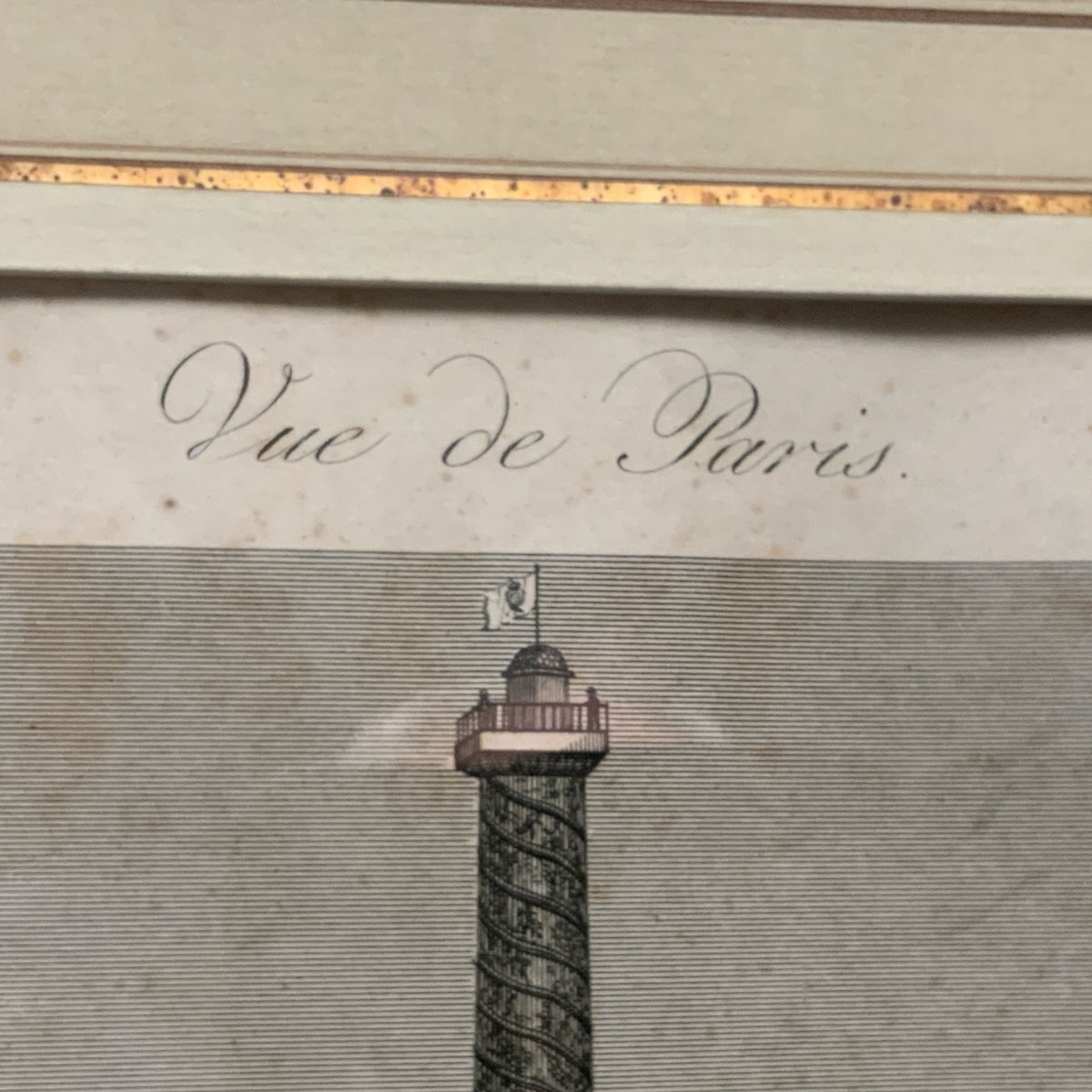 1834 Domenico Amici Engraving "Colonna Antonina" Rome Provenance Custom Framed by J. Pocker & Son, NYC