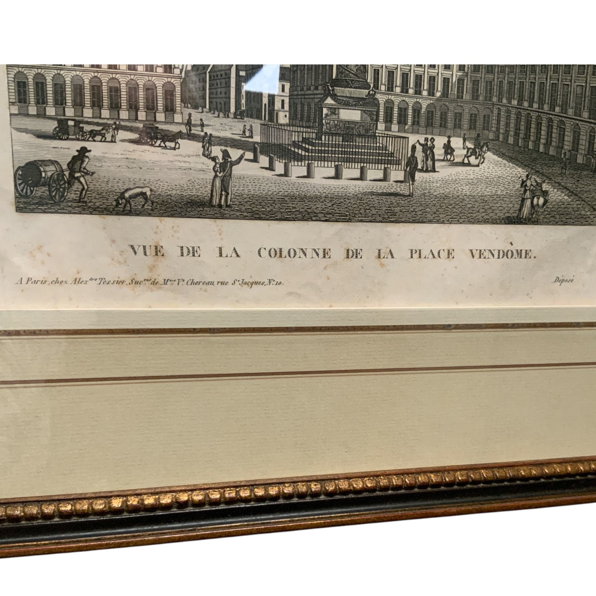 1834 Domenico Amici Engraving "Colonna Antonina" Rome Provenance Custom Framed by J. Pocker & Son, NYC