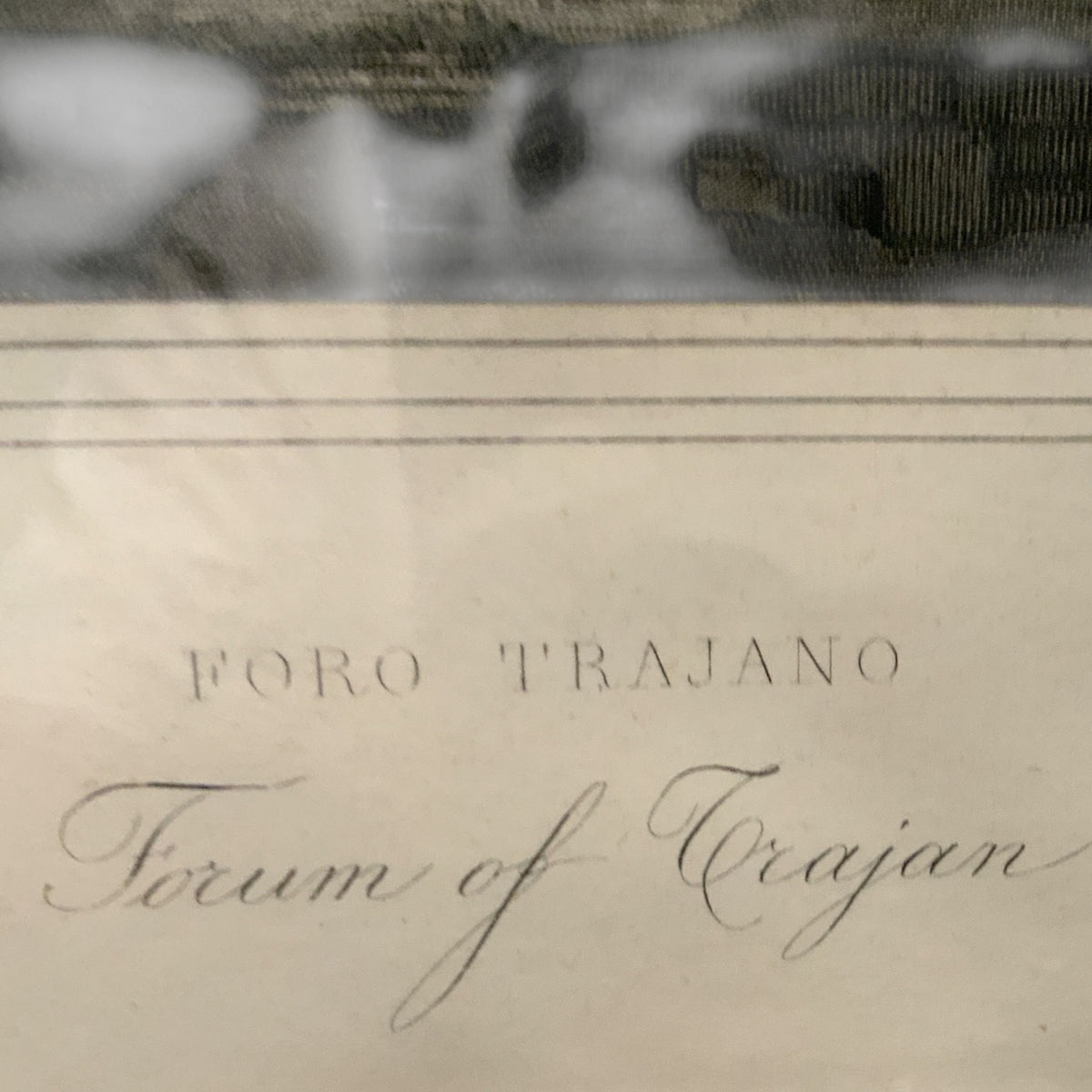 Antique 1837 Gaetano Cottafavi Roman Engraving "Foro Trajano" Framed Bikoff Collection Provenance