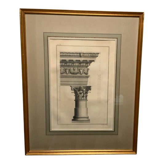 18th Century Copper Plate Engraving Ruins of Palmyra Grand Architectural Folio Plate XX by P. Fourdrinier after Giovanni Battista Borra