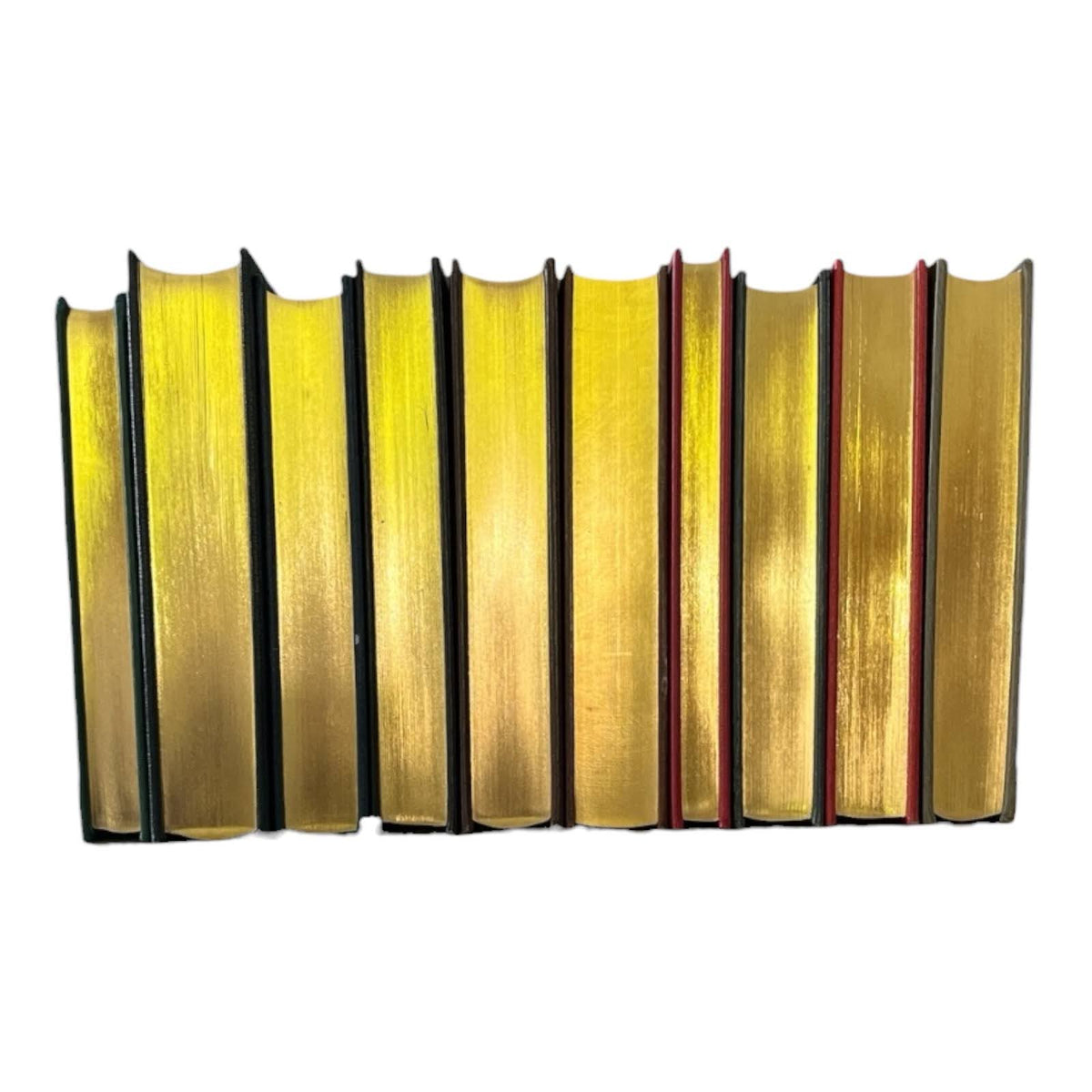 Ltd Ed. Franklin Mint Full Leather Bound Books Lot of 9 22K Gilt Silk Moiré 1970s-1980s UNREAD