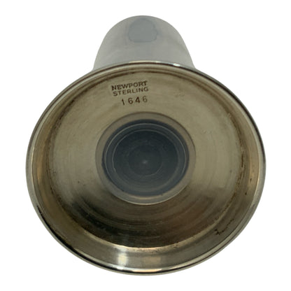 Vintage Newport Sterling Silver #1646 Salt and Pepper Shakers, Pair - Approximately 3 1/8" High x 1 3/4" Diameter