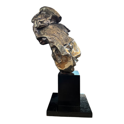 Mayan King Pakal Pacal sculpture profile view with headdress